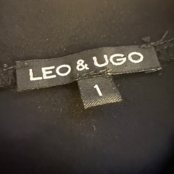 Leo & Ugo Paris Black Midi Dress Bow Detail French Minimalist Size Medium - Picture 8 of 14